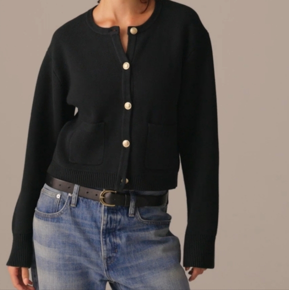 J. Crew Sweaters - J. Crew black New relaxed Emilie sweater lady jacket women's size Medium NWT